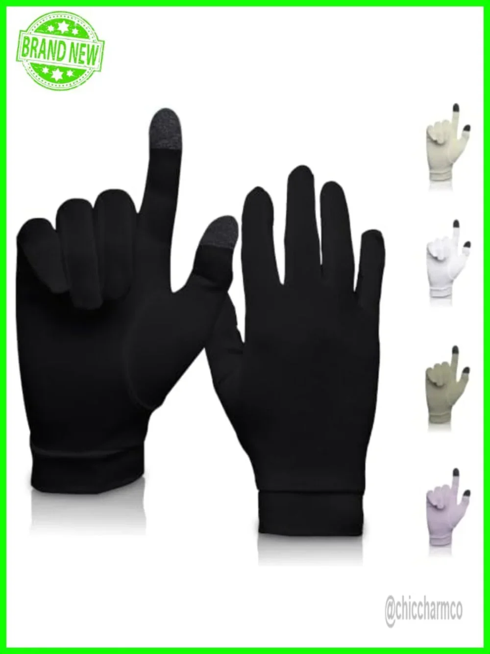 Silk Glove Liners Touchscreen Thermal Hypoallergenic Unisex with Wash Bag